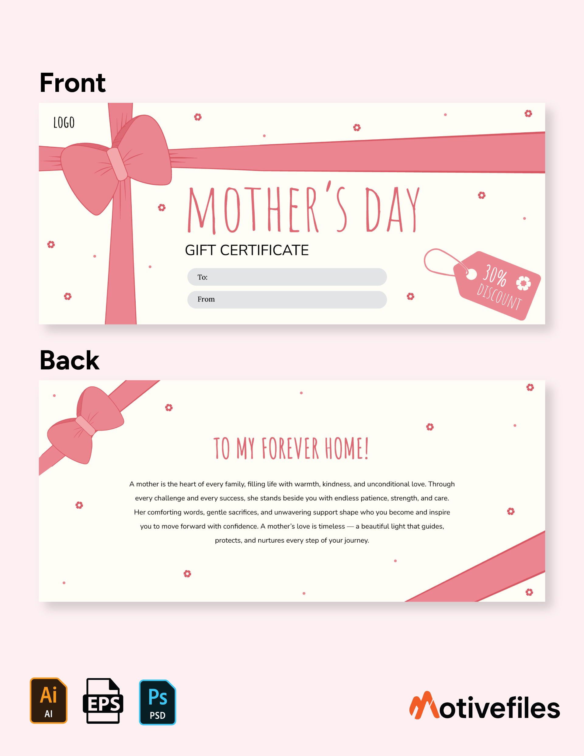 Mother's Day Discount Gift Certificate