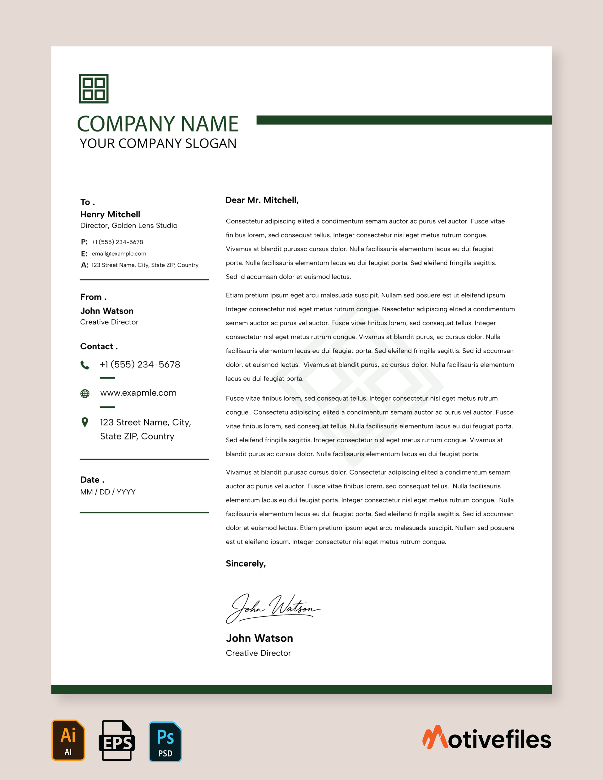 Minimal Letterhead
